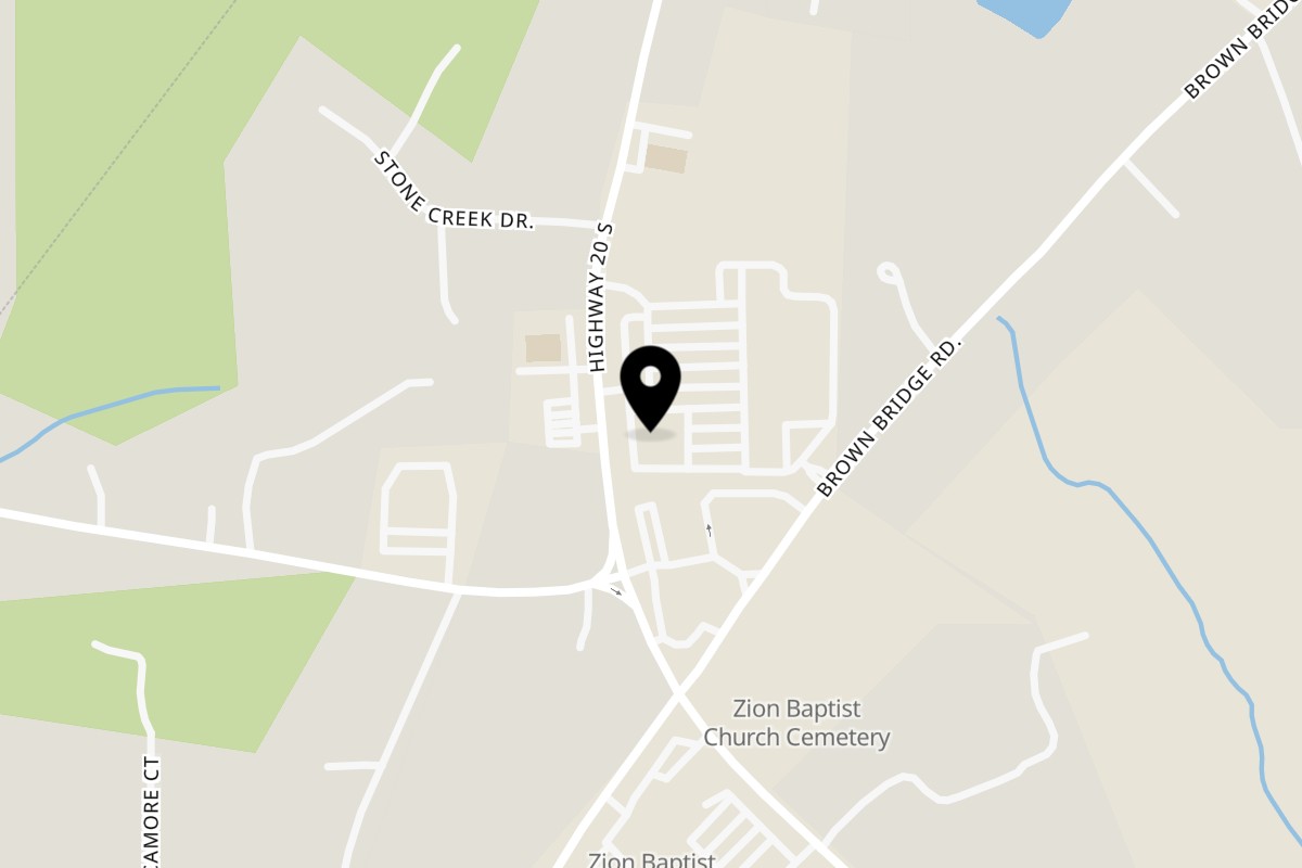Map showing the location of World of Wings on 5350 GA-20 in Covington